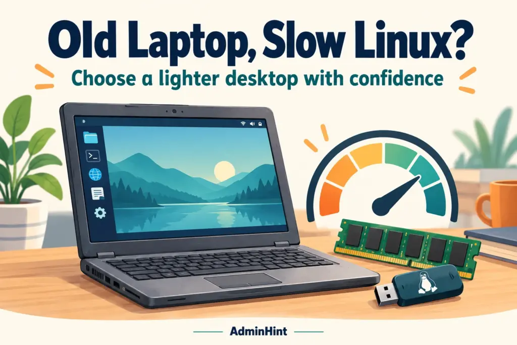 Old Laptop Still Slow on Linux? Choose a Lighter Setup Before Reinstalling — illustrative Linux troubleshooting banner