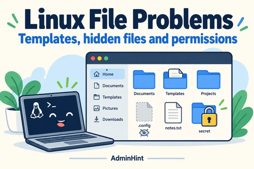 Linux File Manager Problems? Fix Missing Templates, Hidden Files and Permissions — illustrative Linux troubleshooting banner