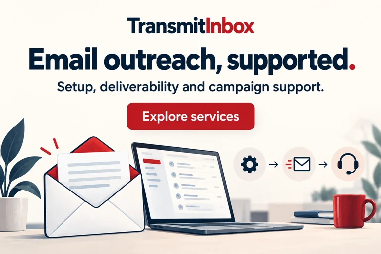 TransmitInbox — Email outreach, supported. Setup, deliverability and campaign support. Explore services